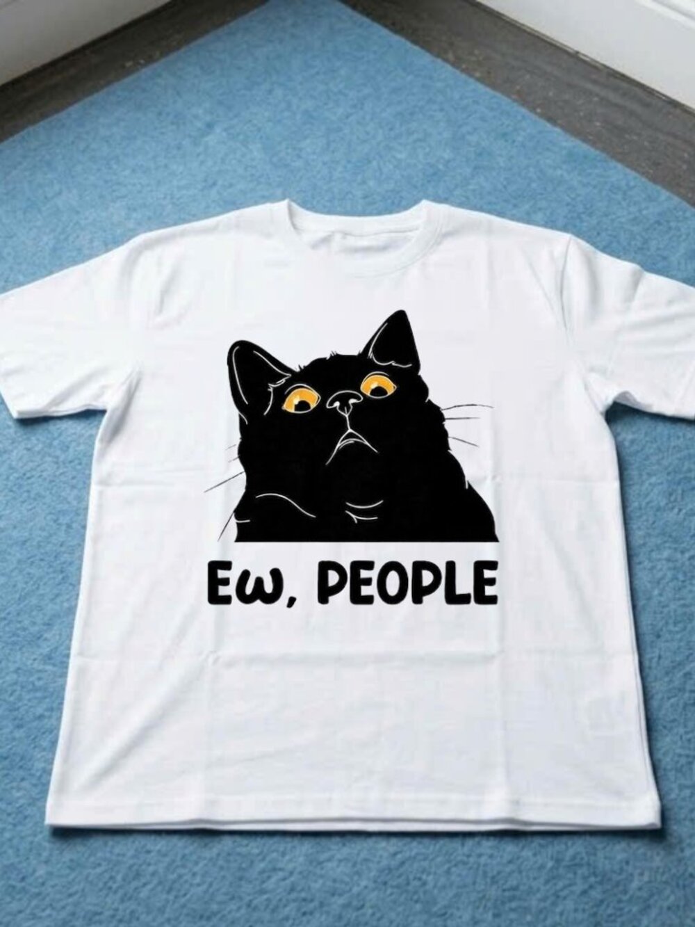 Funny Black Cat Graphic T-Shirt – Ew People Cute Cat Tee